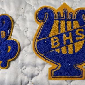 RB3 Vintage BHS Band Blue Felt Background Letterman Jacket Patch VTG High School